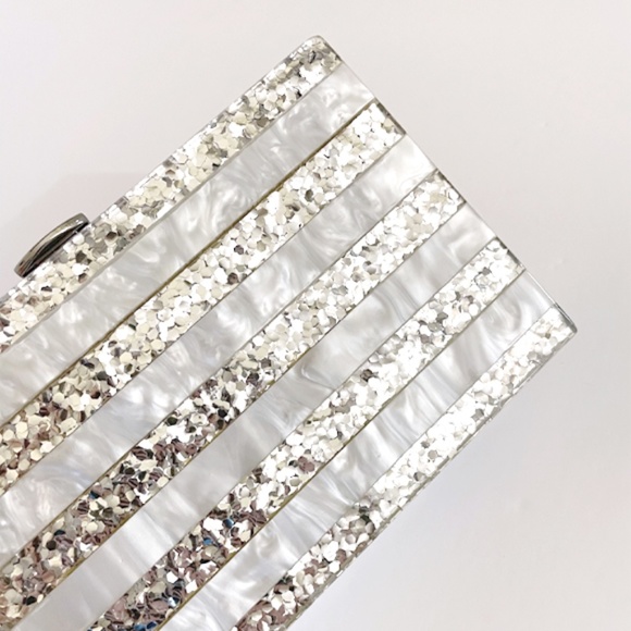 LUCITE GLITTER EVENING BAG NWT - Picture 10 of 13